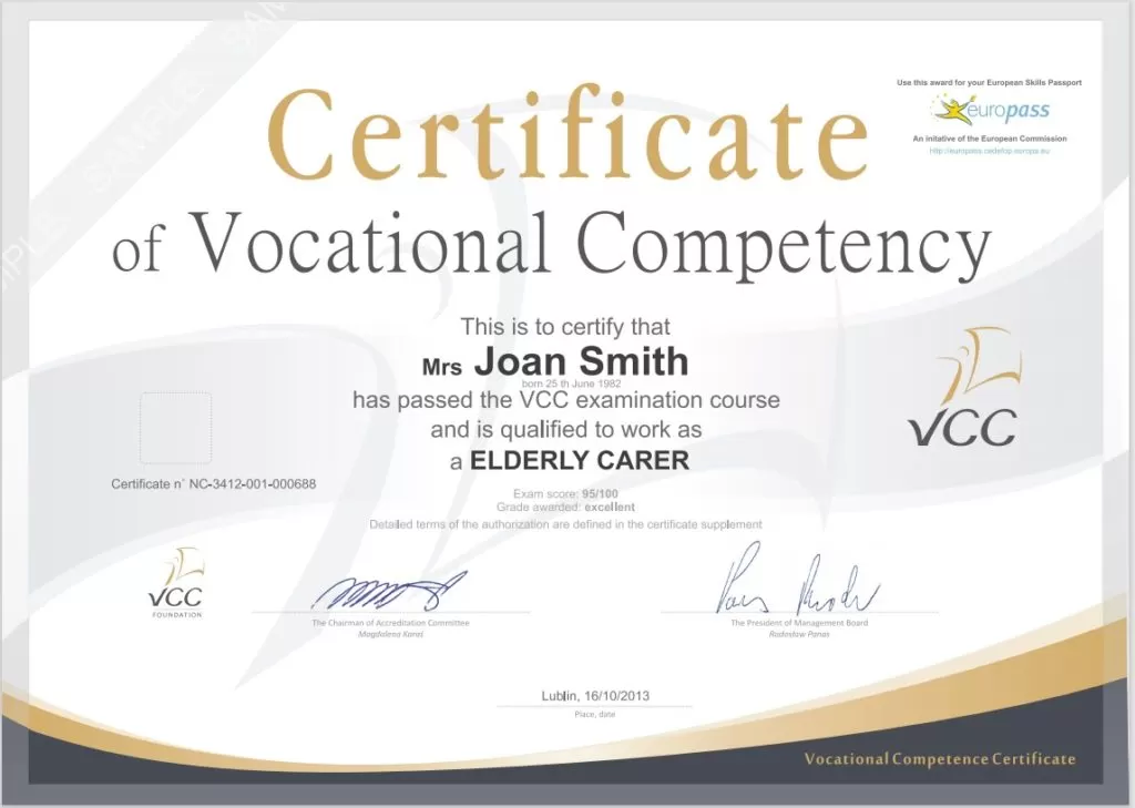 Vocational Training Certificate Template