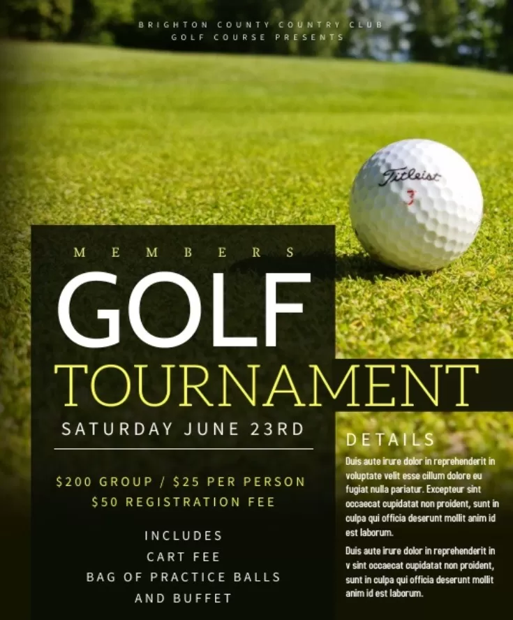 Golf Tournament Certificate Template