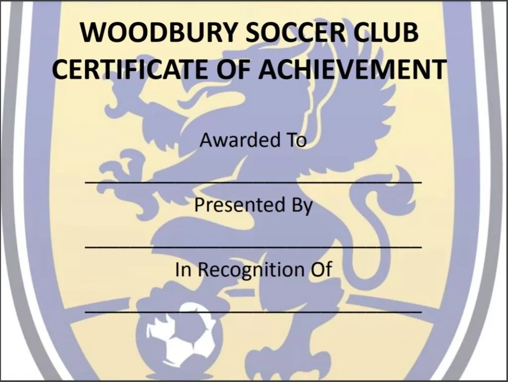 Soccer Sports Certificate Template