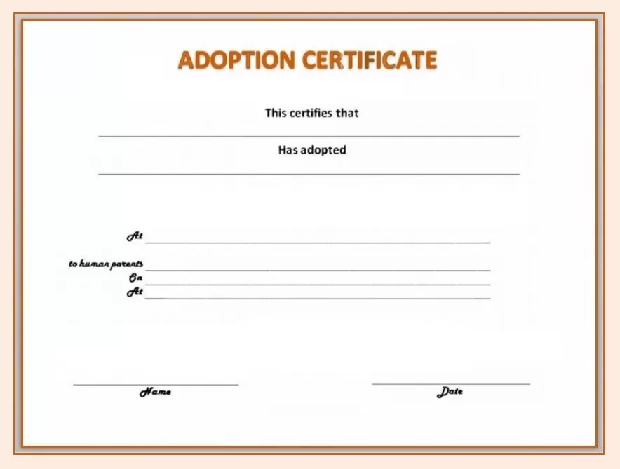 adoption certificate template