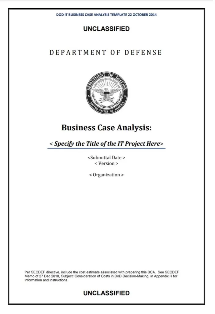 Business Case Analysis Template