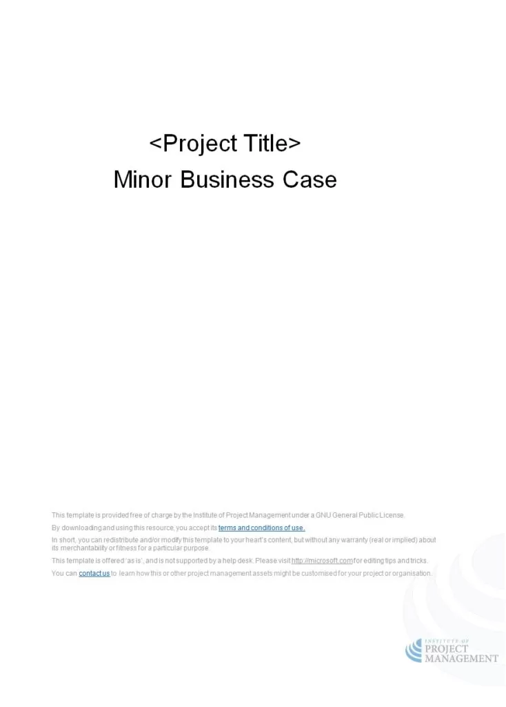 Business Case Format