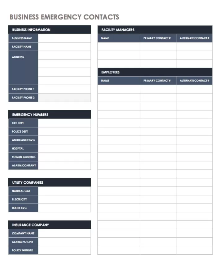 Contact List Template Excel