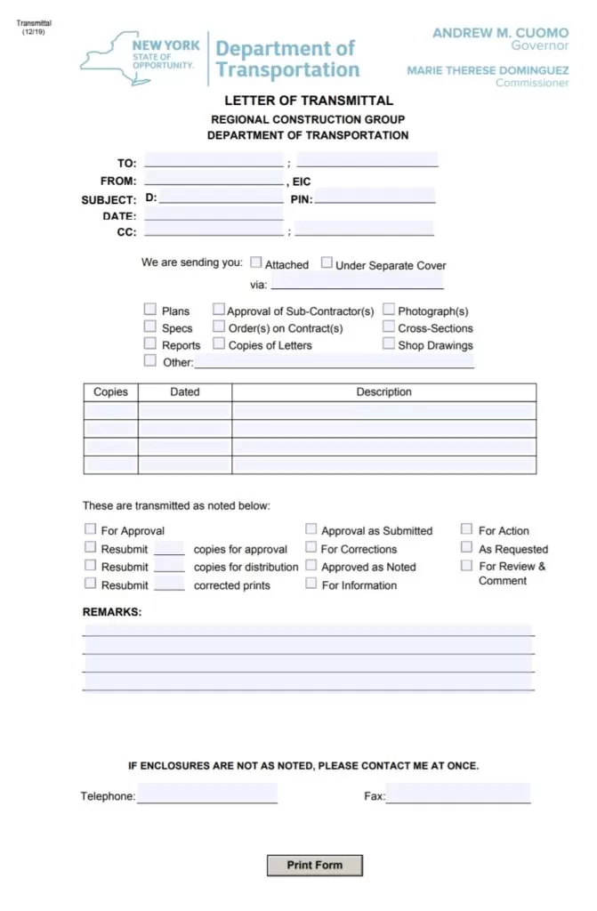 Letter of Transmittal Format