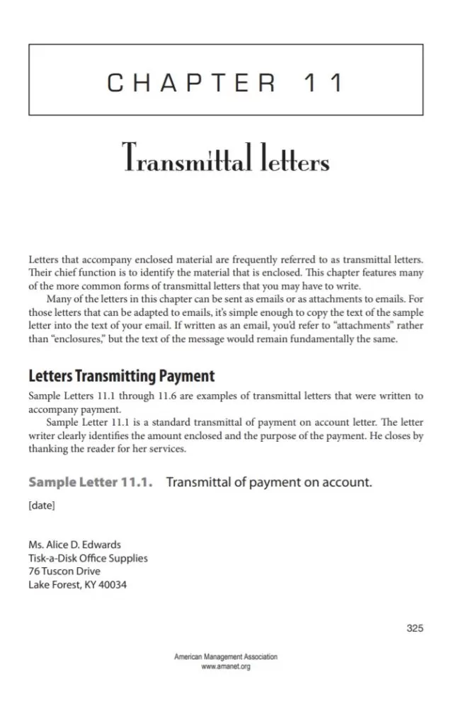 Transmittal Letter Sample