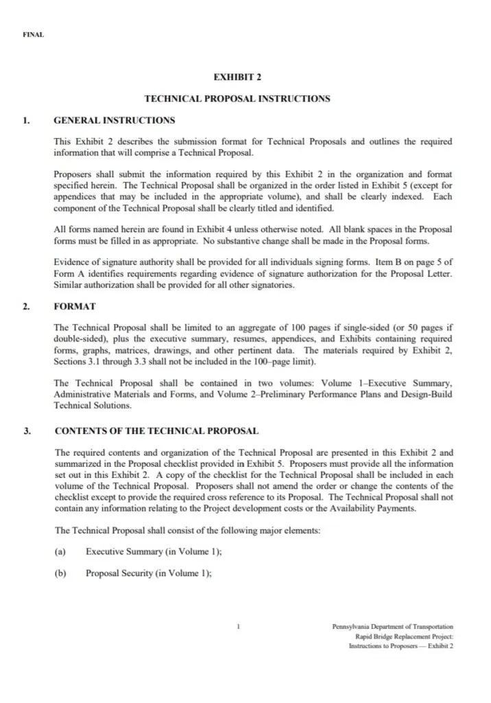 Construction Proposal Format