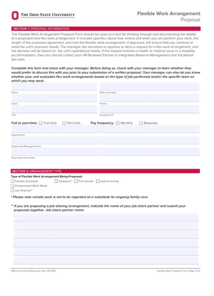 Flexible Work Proposal Template