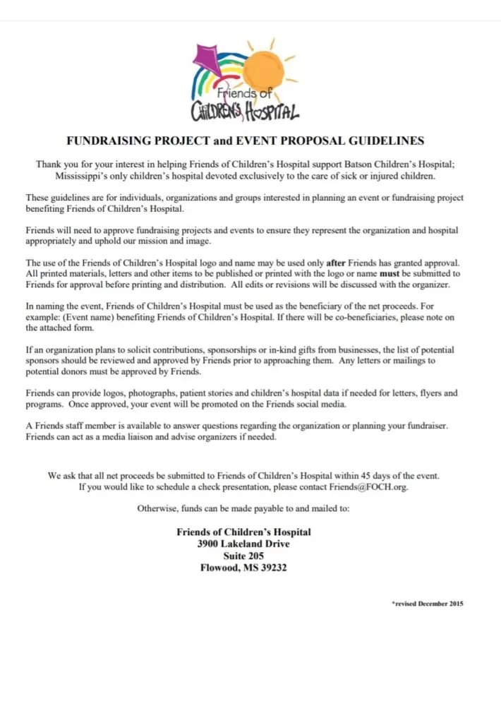 Fundraising Event Proposal Template