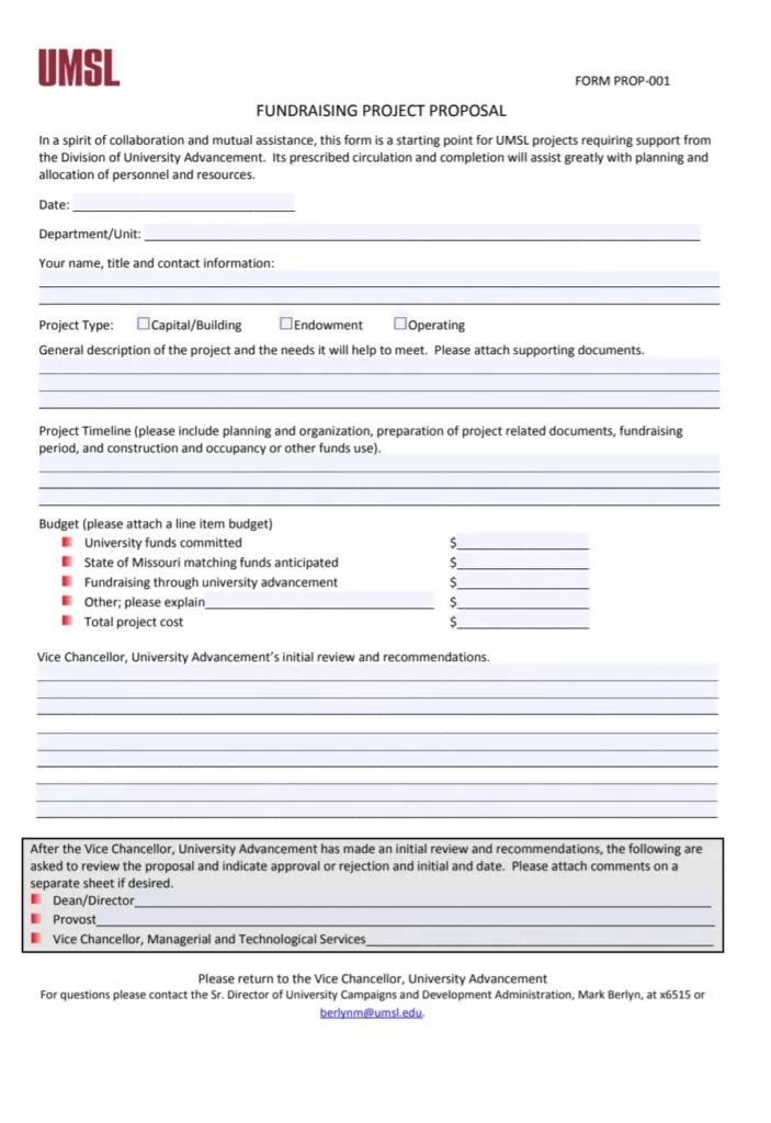 Fundraising Project Proposal Template