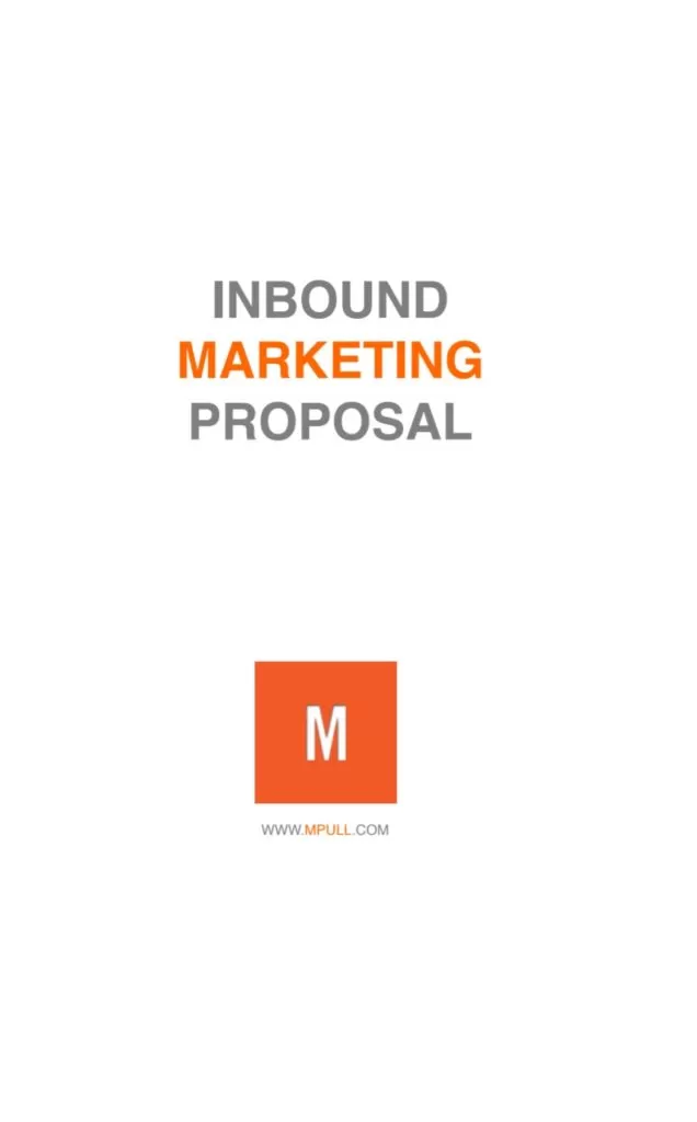 Inbound Marketing Proposal Template