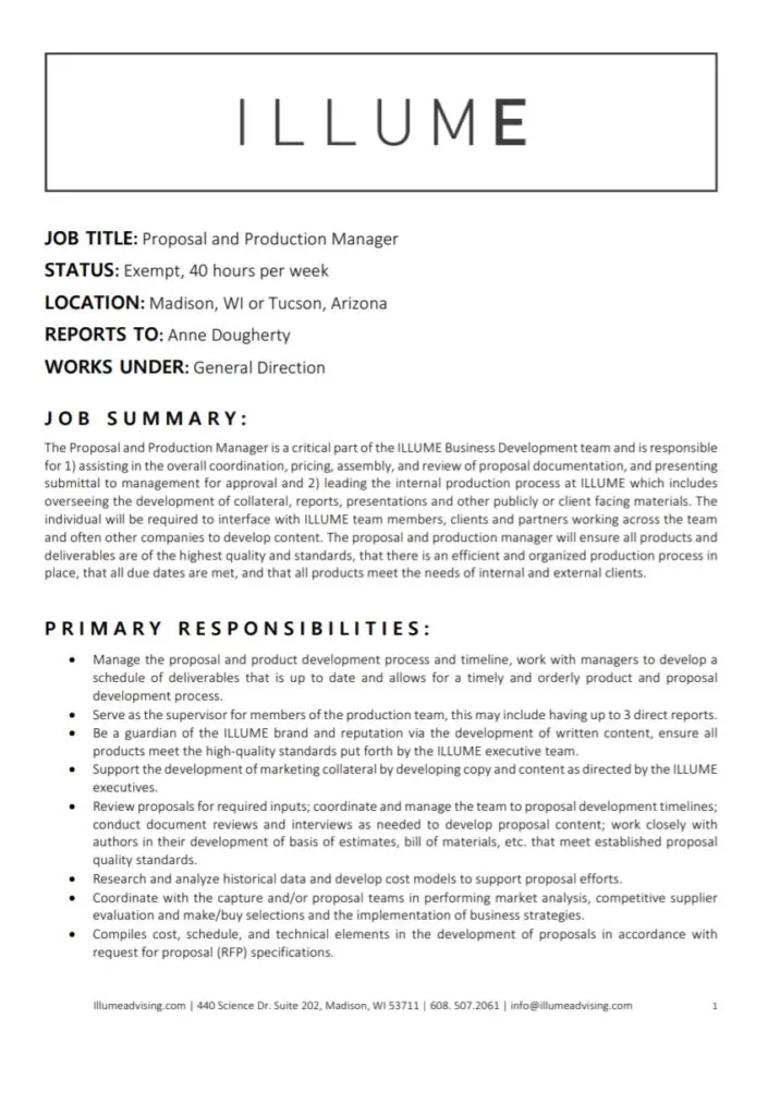 Job Opportunity Proposal Template