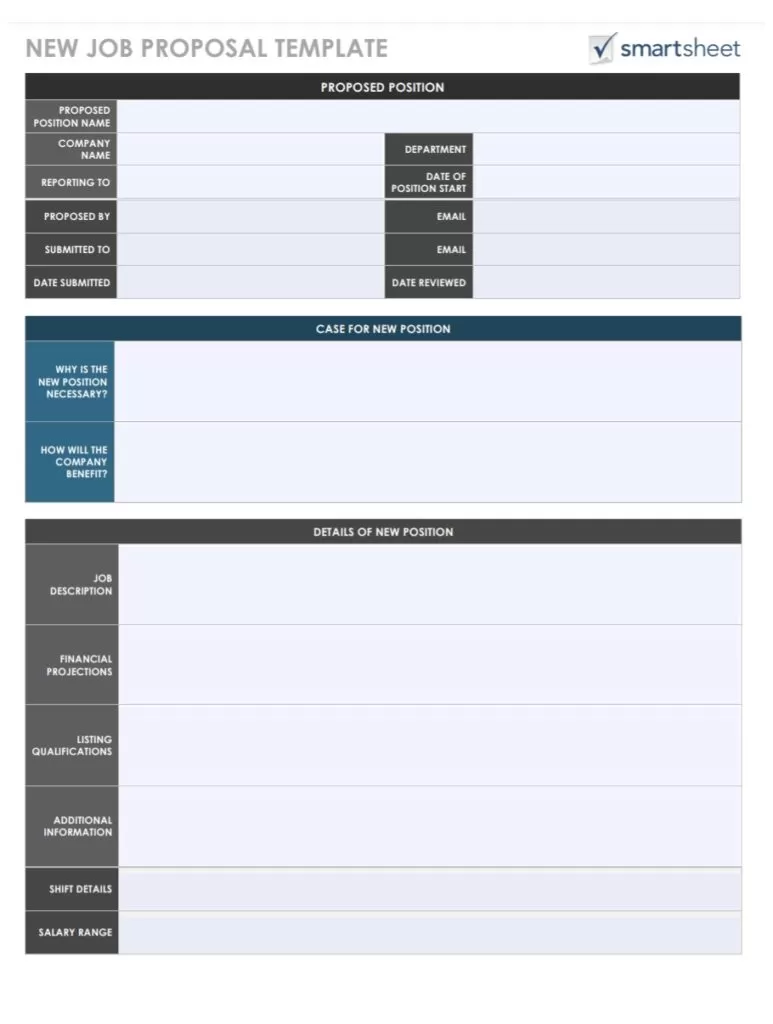 New Job Proposal Template