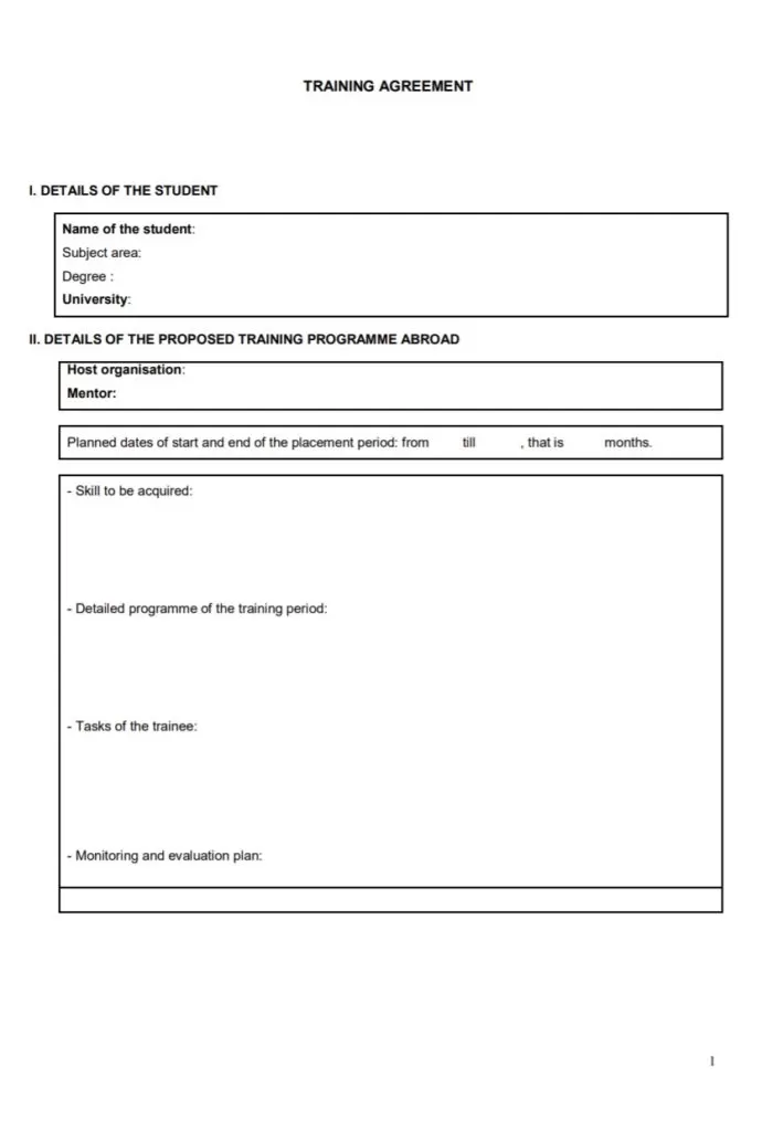 Professional Training Agreement Template