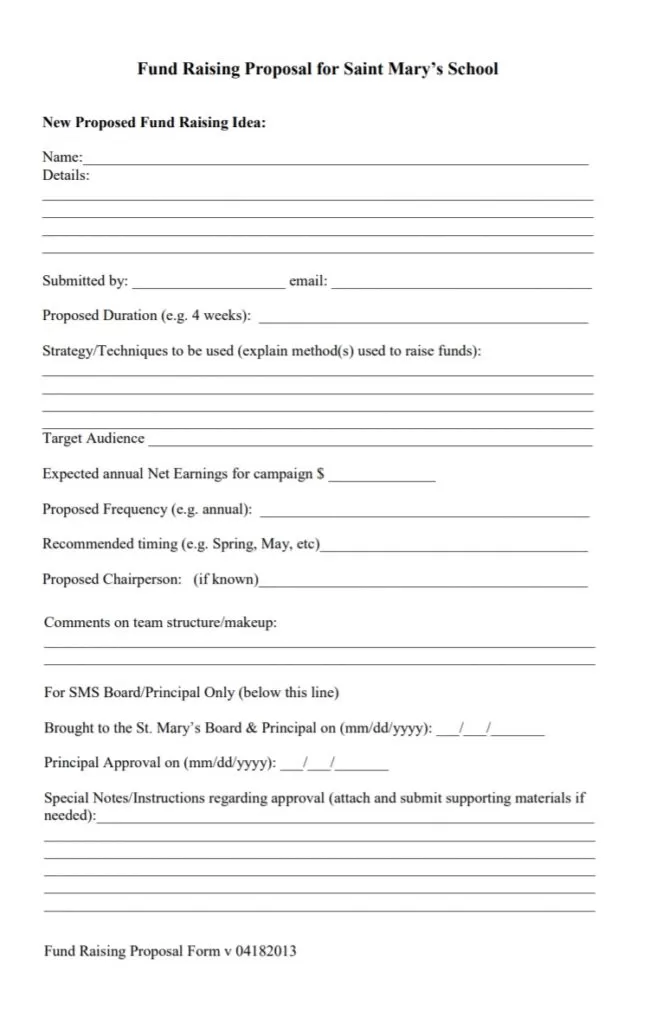 School Fund Raising Proposal Template