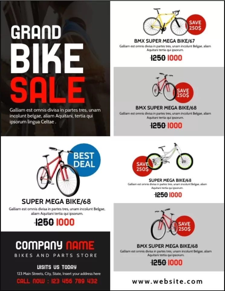 Bike Sales Flyer Template