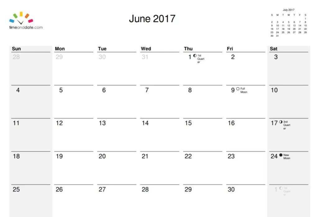 Blank Office Calendar Template