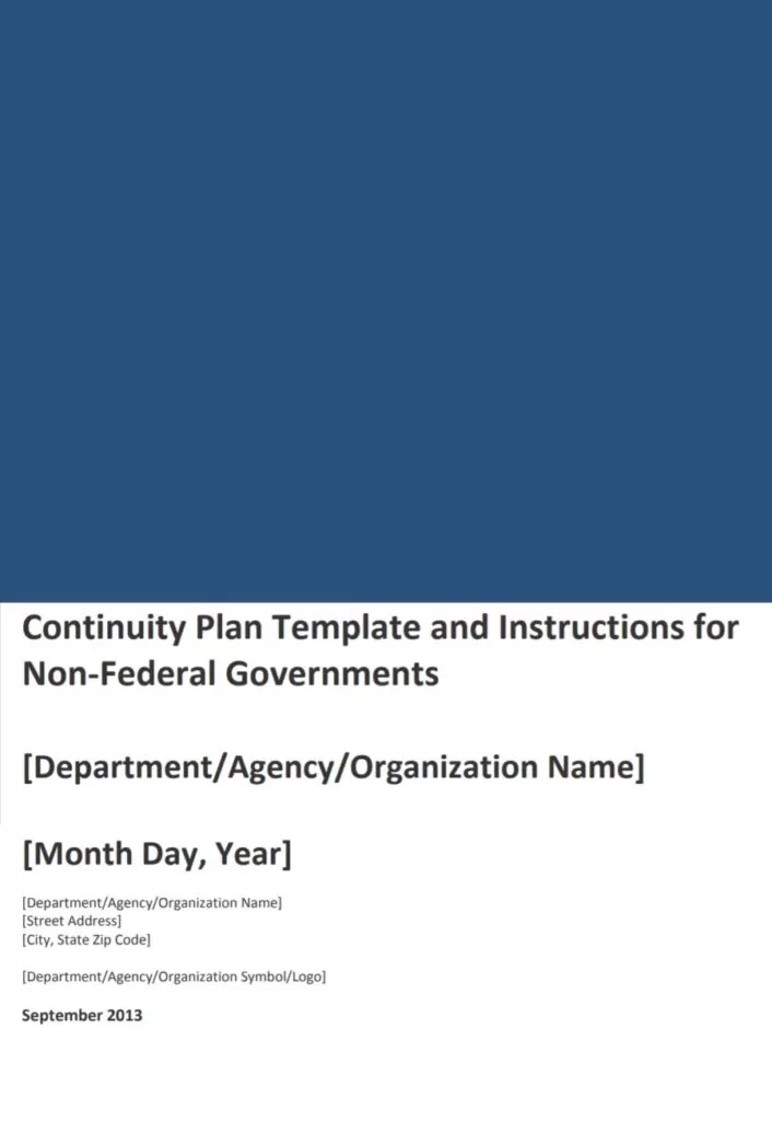 Business Continuity Plan Format