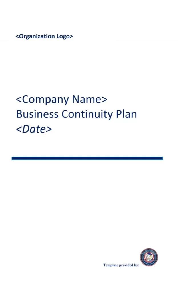 Free Business Continuity Plan Template