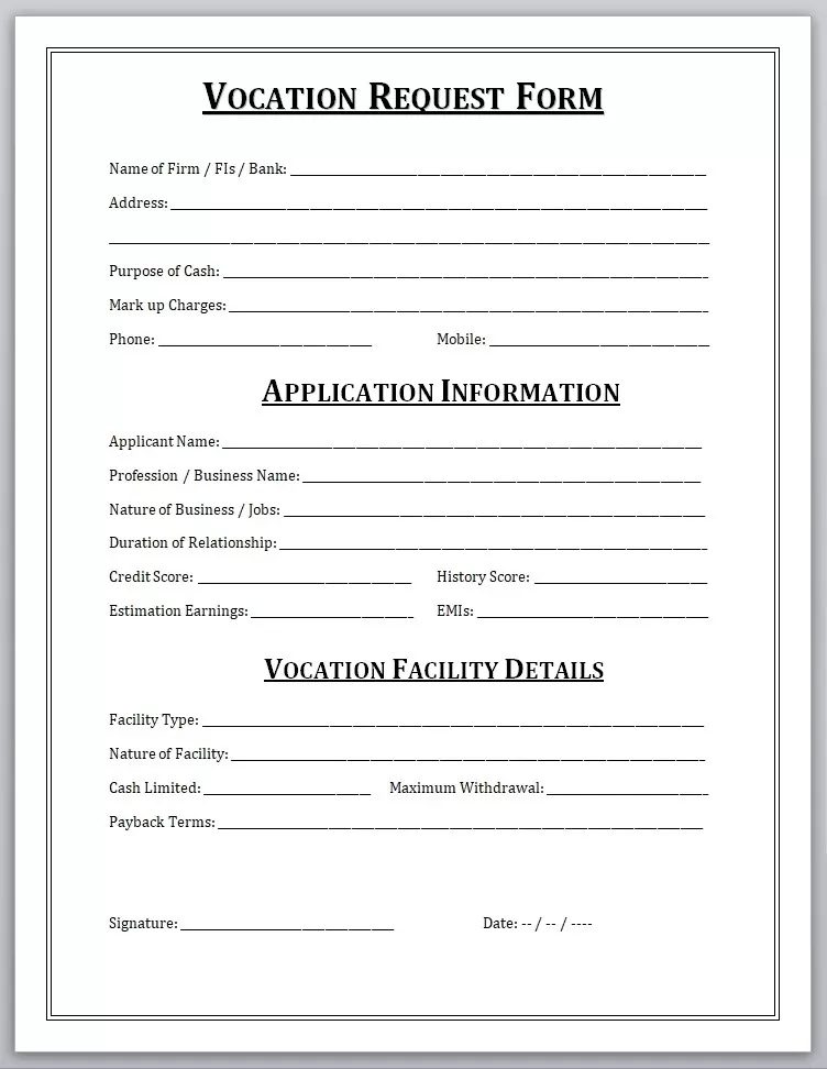 Vacation Request Form