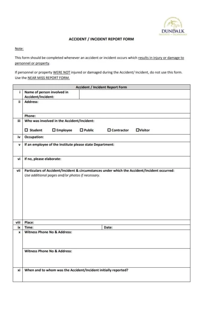 Accident Report Template