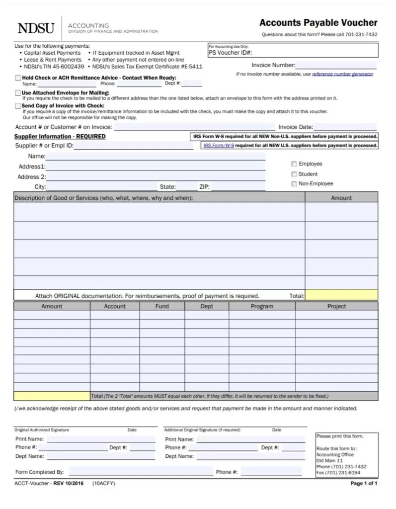 Account Payable Voucher Template