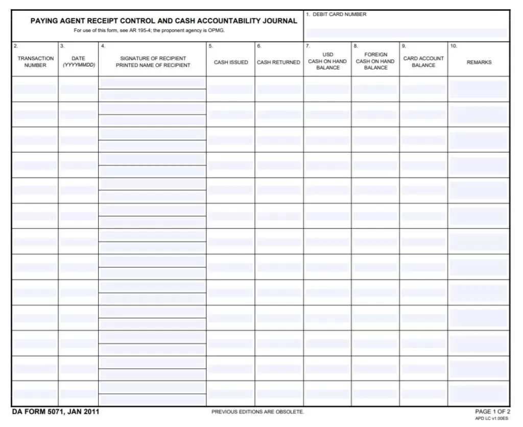 Agent Cash Receipt Template