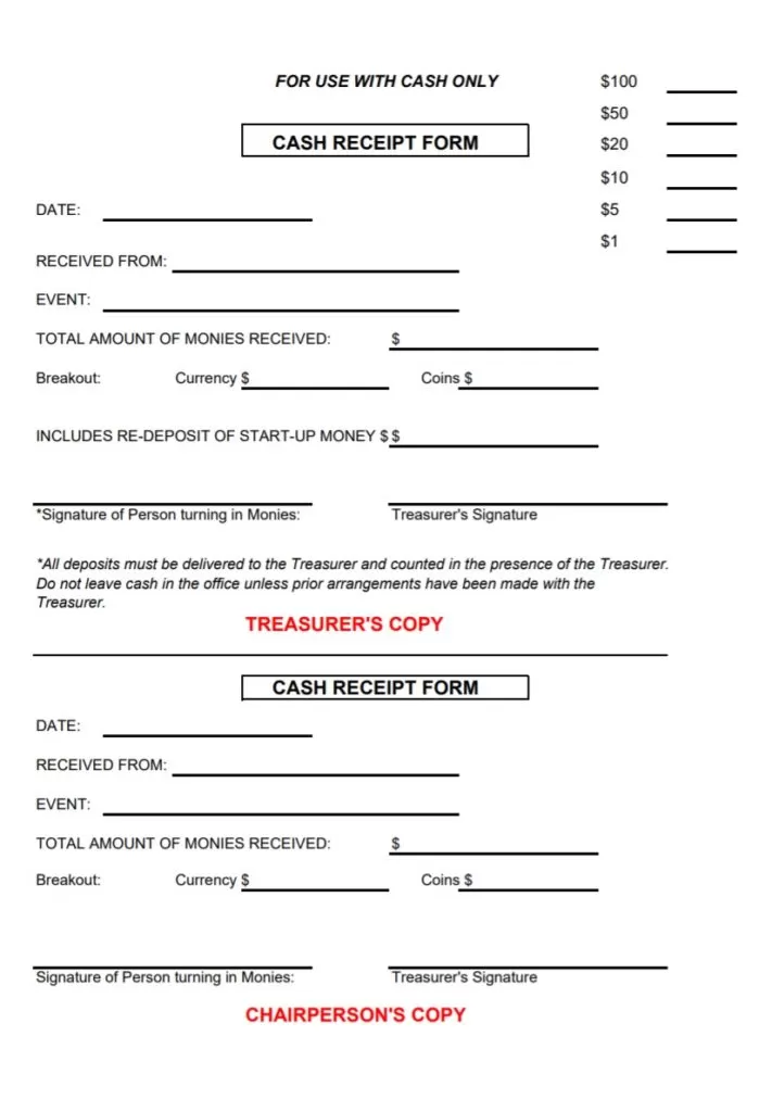 Cash Receipt Template PDF