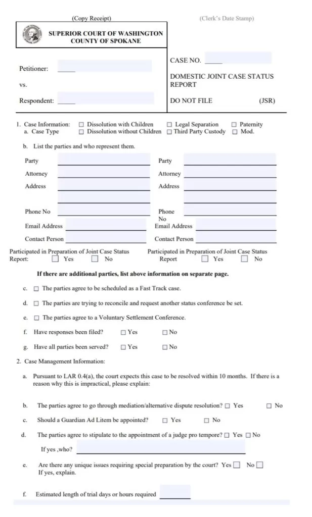 Court Case Status Report Template