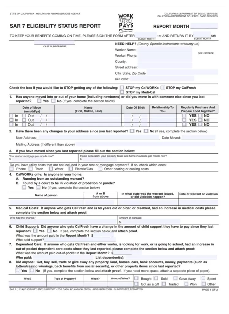 Eligibility Status Report Template