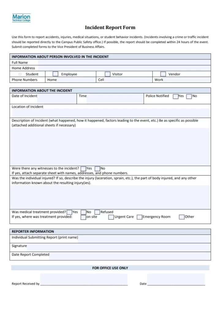 Incident Report Template PDF