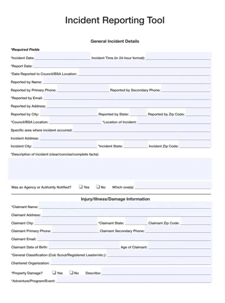 Incident Reporting Template