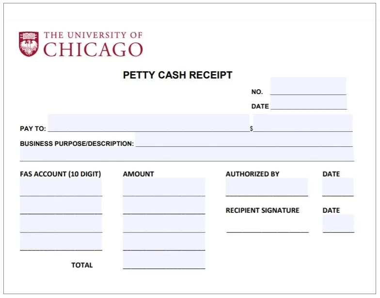 Petty Cash Receipt Template