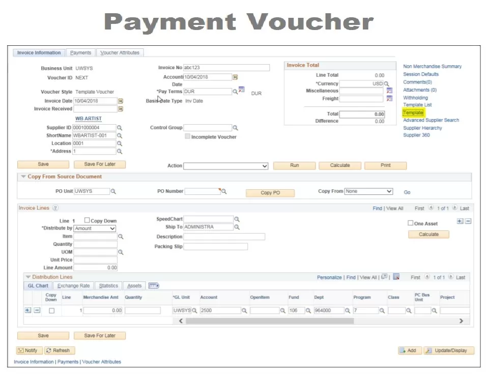 Professional Payment Voucher Template