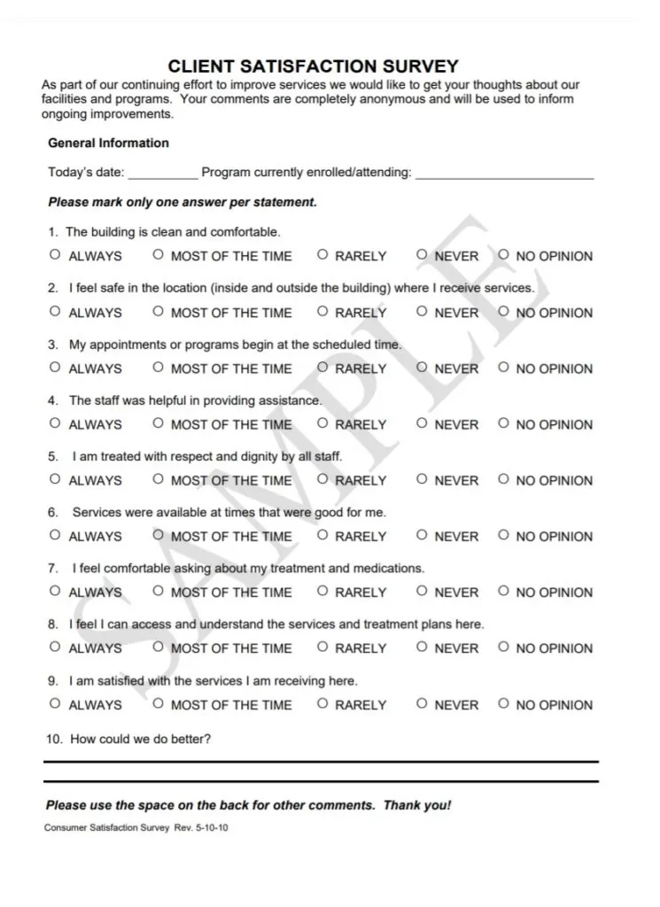 Satisfaction Survey Form