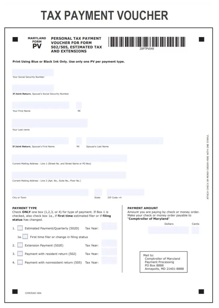 Tax Payment Voucher Template