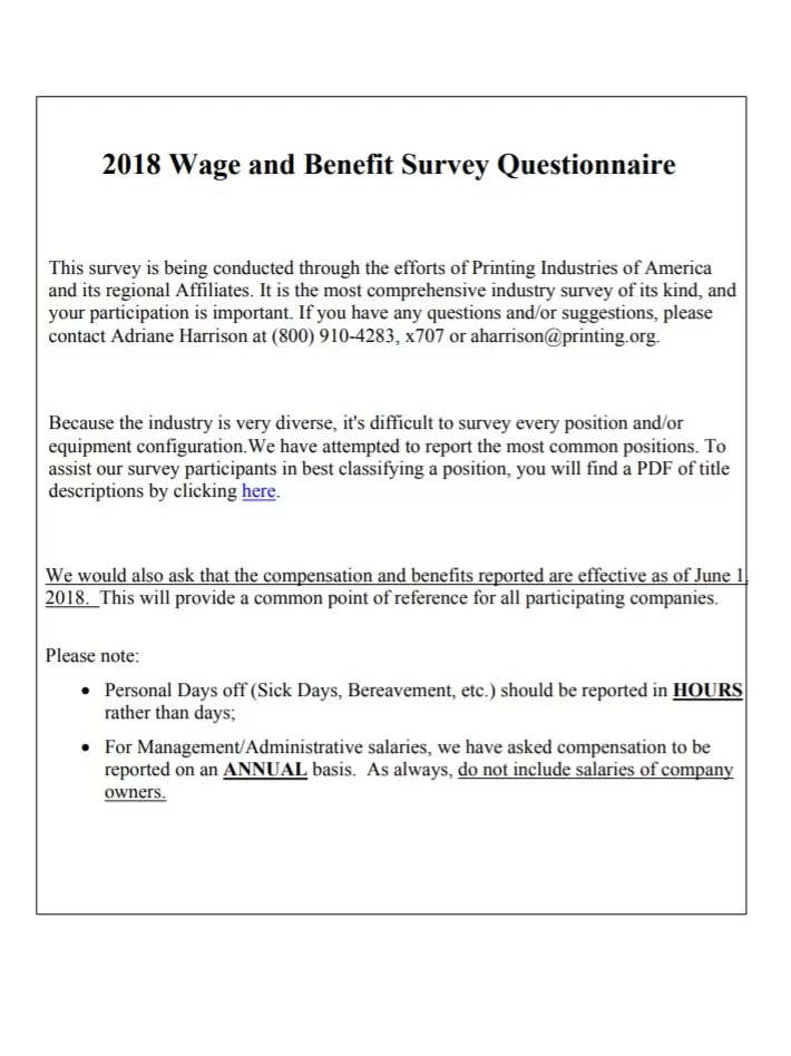 Wage Survey Template