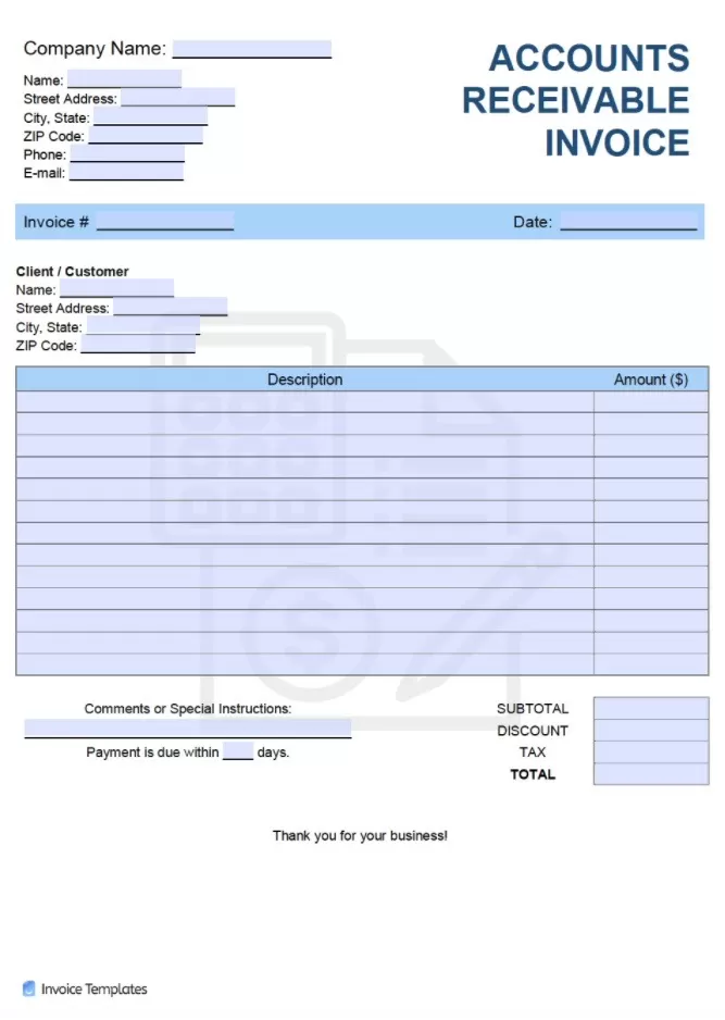 Bill Receivable Form