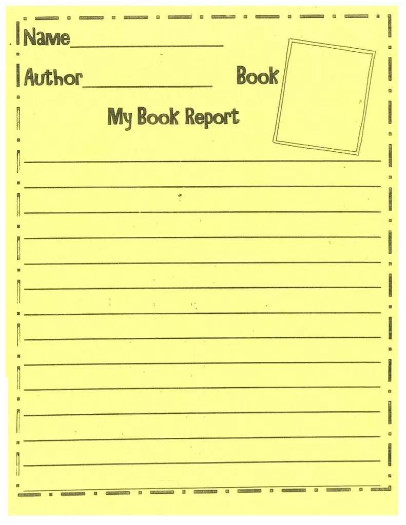 Blank Book Report Template