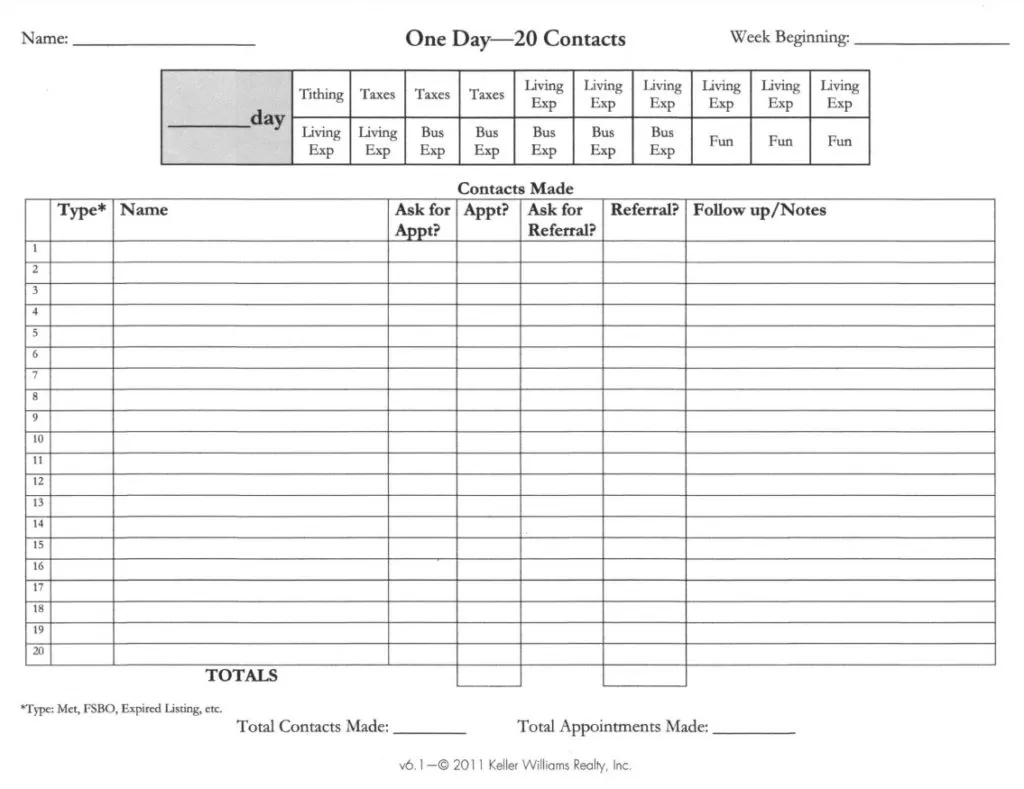 Bold Call Sheet Template