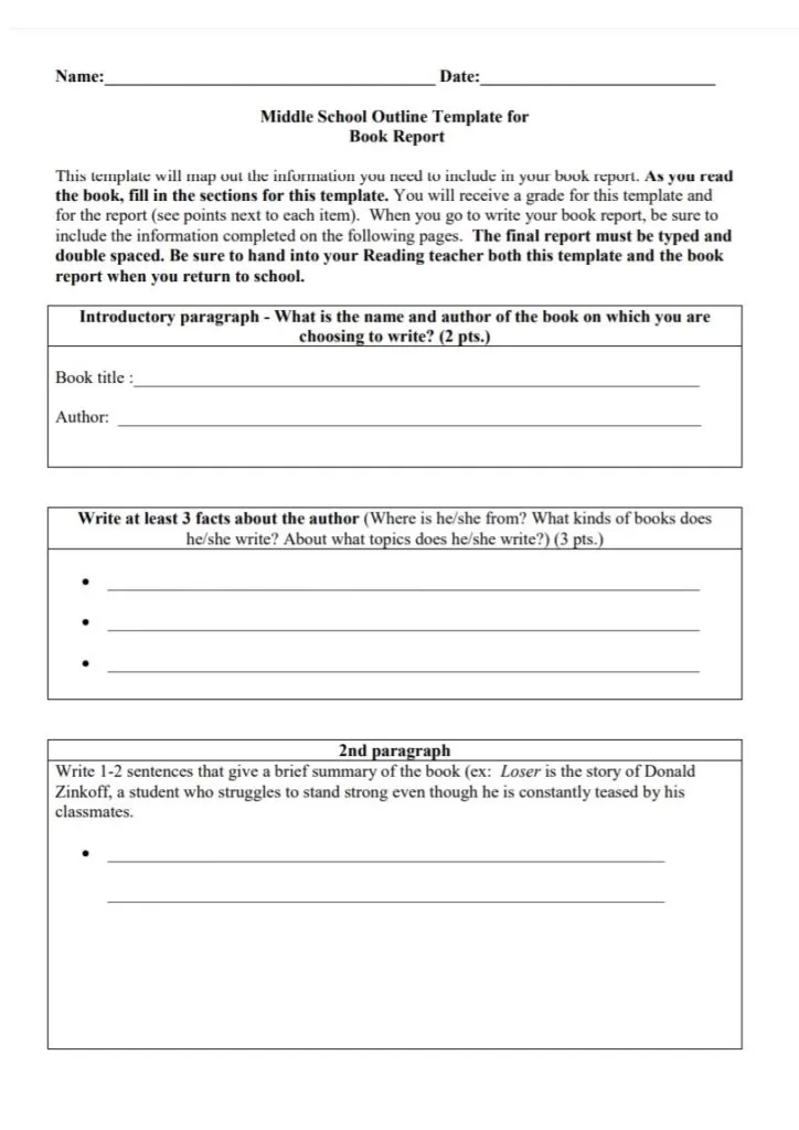 Book Report Template