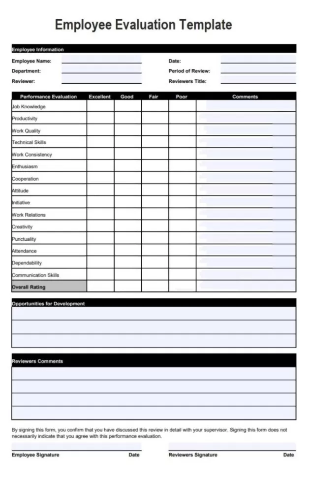 Employee Evaluation Form