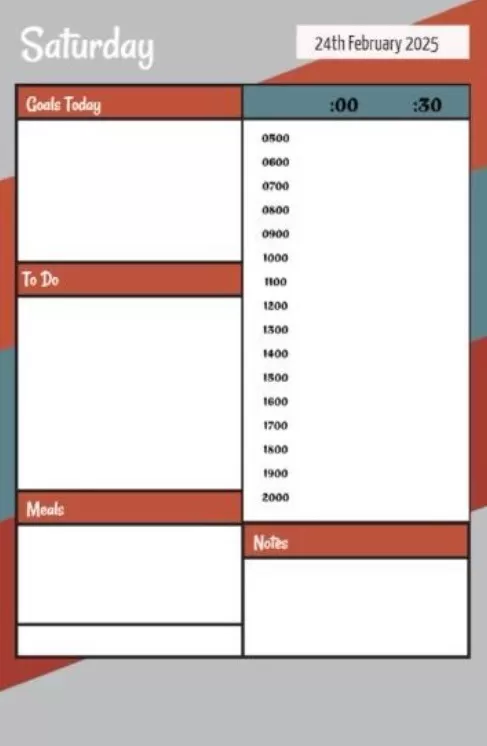 Blank Daily Planner Template