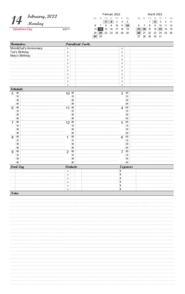 Daily Planner Template