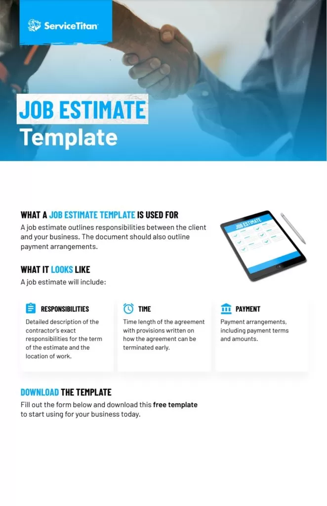 Job Estimate Format