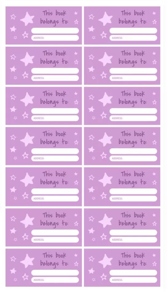 Pink Book Address Label Template