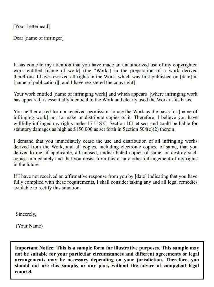 Cease and Desist Letter Template (PDF)