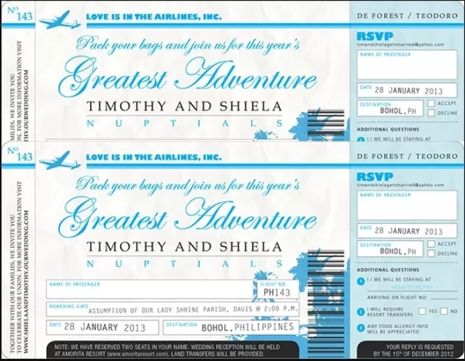 Ticket Invitation Format