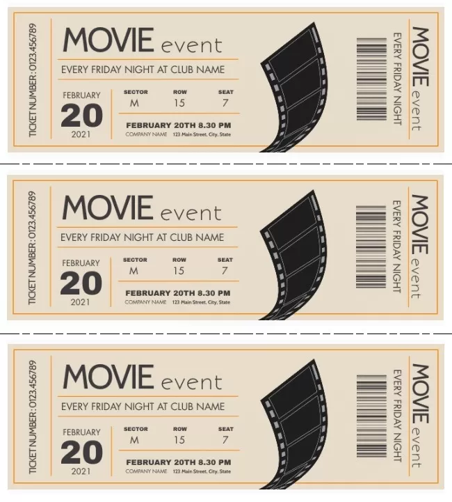 Movie Event Ticket Template