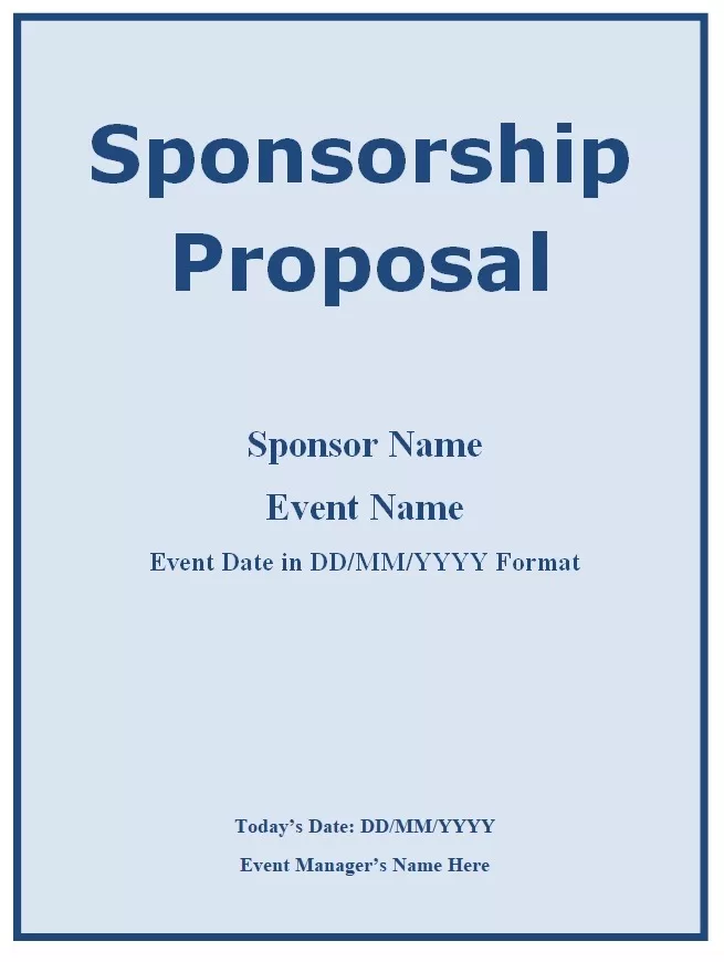 Sponsorship Proposal Template