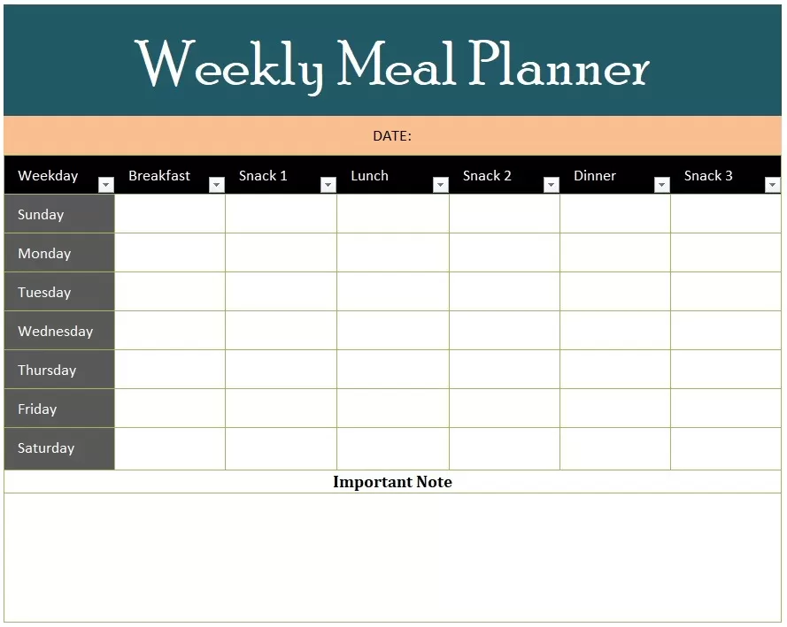 Menu Planner Template